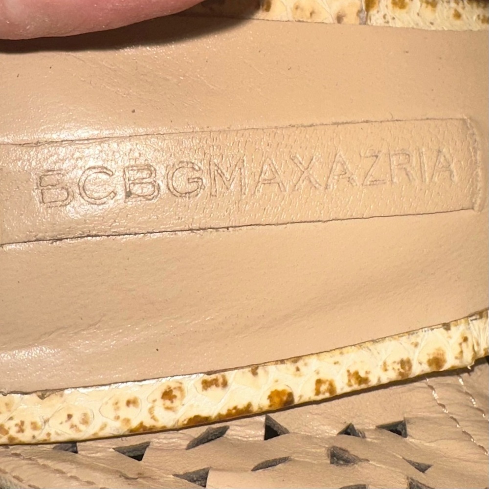 BCBGMAXAZRIA Galinac Python Peep Toe Mules/Slides Heels Platforms Pumps - Size 8 - Picture 8 of 11